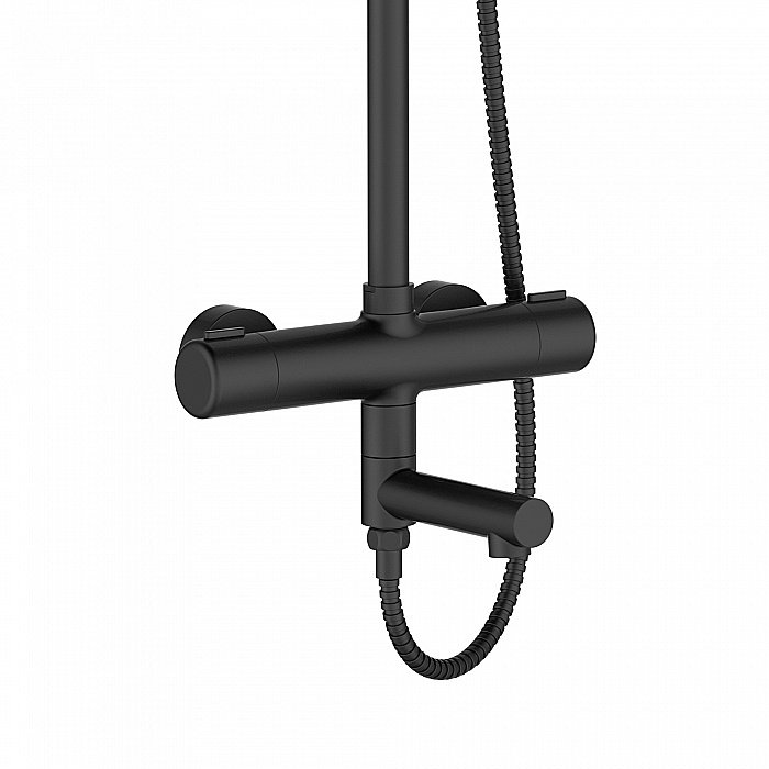 Душевая система Orange Thermo T02S4-911b черный матовый купить в интернет-магазине сантехники Sanbest