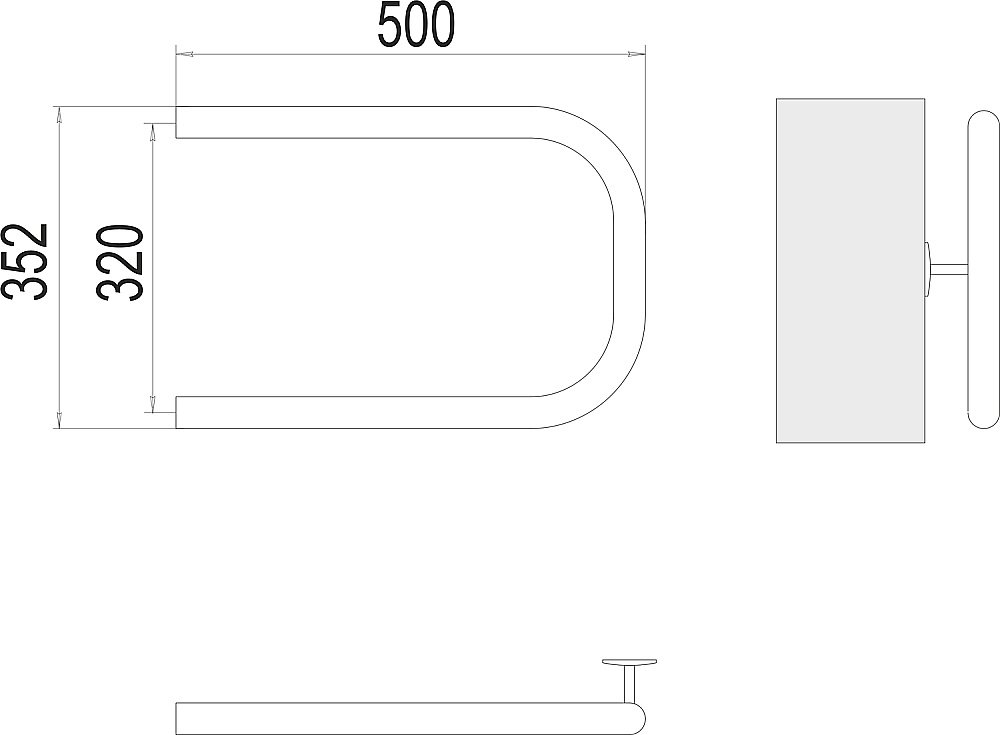 Полотенцесушитель водяной Terminus П-обр AISI 32х2 320х500 купить в интернет-магазине сантехники Sanbest