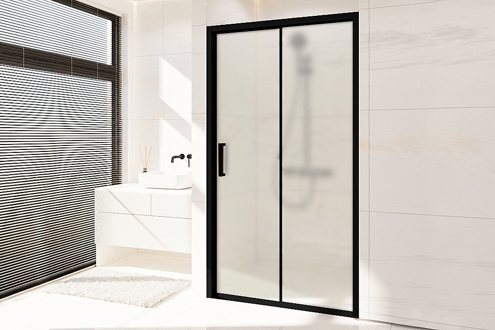 Душевая дверь Royal Bath ACCORD 125 RB HS-C-BL стекло матовое/профиль черный купить в интернет-магазине Sanbest