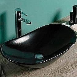 Раковина накладная Ceramalux NC 61,5 7811АМВ черная матовая купить в интернет-магазине Sanbest