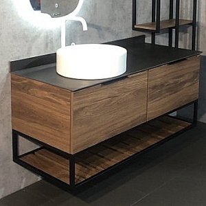 Тумба с раковиной Comforty Порто 00-00000828 120 дуб тёмно-коричневый для ванной в интернет-магазине Sanbest