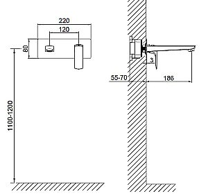 Смеситель для раковины WONZON & WOGHAND FORZA WW-88869031-BGM темный графит купить в интернет-магазине сантехники Sanbest