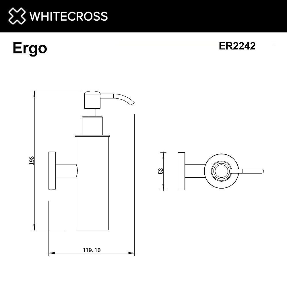 Диспенсер WhiteCross Ergo ER2242GL золото купить в интернет-магазине сантехники Sanbest