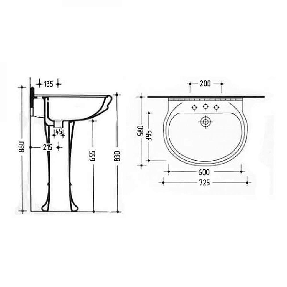 Раковина на пьедестале Migliore Gianeta 73 31166 белая, золото купить в интернет-магазине Sanbest