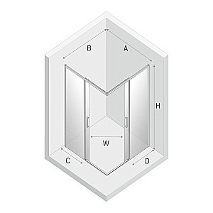 Душевой уголок NEW TRENDY PRIME D-0294A/D-0297A 80x90 стекло прозрачное/профиль хром купить в интернет-магазине Sanbest