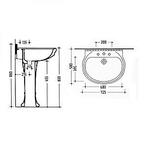 Раковина на пьедестале Migliore Gianeta 73 31166 белая, золото купить в интернет-магазине Sanbest