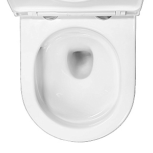 Унитаз подвесной Azario Vela AZ-2480 белый, безободковый, с крышкой микролифт, слив торнадо купить в интернет-магазине Sanbest