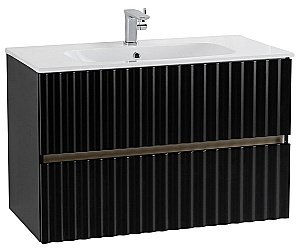 Тумба с раковиной Art&Max ELEGANT 100 черная матовая для ванной в интернет-магазине Sanbest