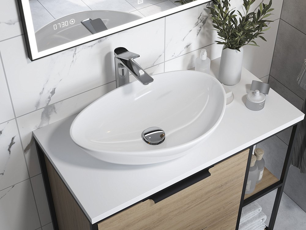 Раковина накладная Cersanit MODUO 57 63571 белая купить в интернет-магазине Sanbest