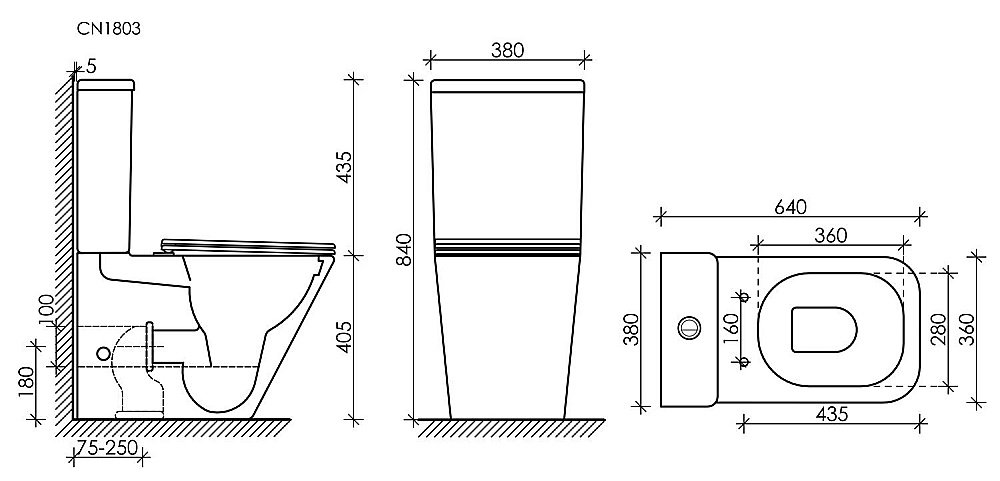 Унитаз напольный Ceramica Nova Cubic CN1803 безободковый, с бачком, с крышкой микролифт купить в интернет-магазине Sanbest