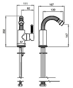 Смеситель для биде Cezares OLIMP-BSM2-02-L бронза купить в интернет-магазине сантехники Sanbest