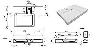 Тумба с раковиной Эстет Riga Luxe 80 с ящиком/любой цвет тумбы и раковины под заказ для ванной в интернет-магазине Sanbest
