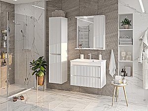 Пенал подвесной Misty Balaton 35 BAL-05035-01-2 белый для ванной в интернет-магазине сантехники Sanbest