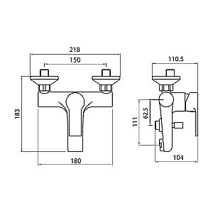 Смеситель для ванны Koller Pool Kvadro Arc KA0100 хром купить в интернет-магазине сантехники Sanbest