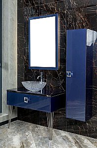 Консоль с раковиной и столешницей Armadi Art LUCIDO 770-100-BL 100 насыщенный синий для ванной в интернет-магазине сантехники Sanbest