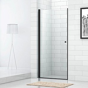 Душевая дверь Cezares ECO-O-B-1-90-C-NERO стекло прозрачное/профиль черный купить в интернет-магазине Sanbest