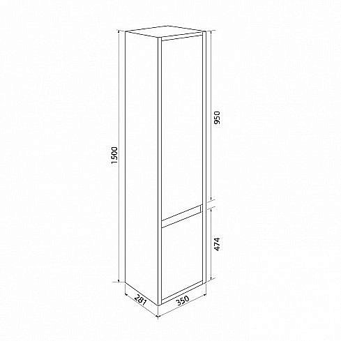 Пенал Iddis Esper 35 ESP35W0i97 белый для ванной в интернет-магазине сантехники Sanbest