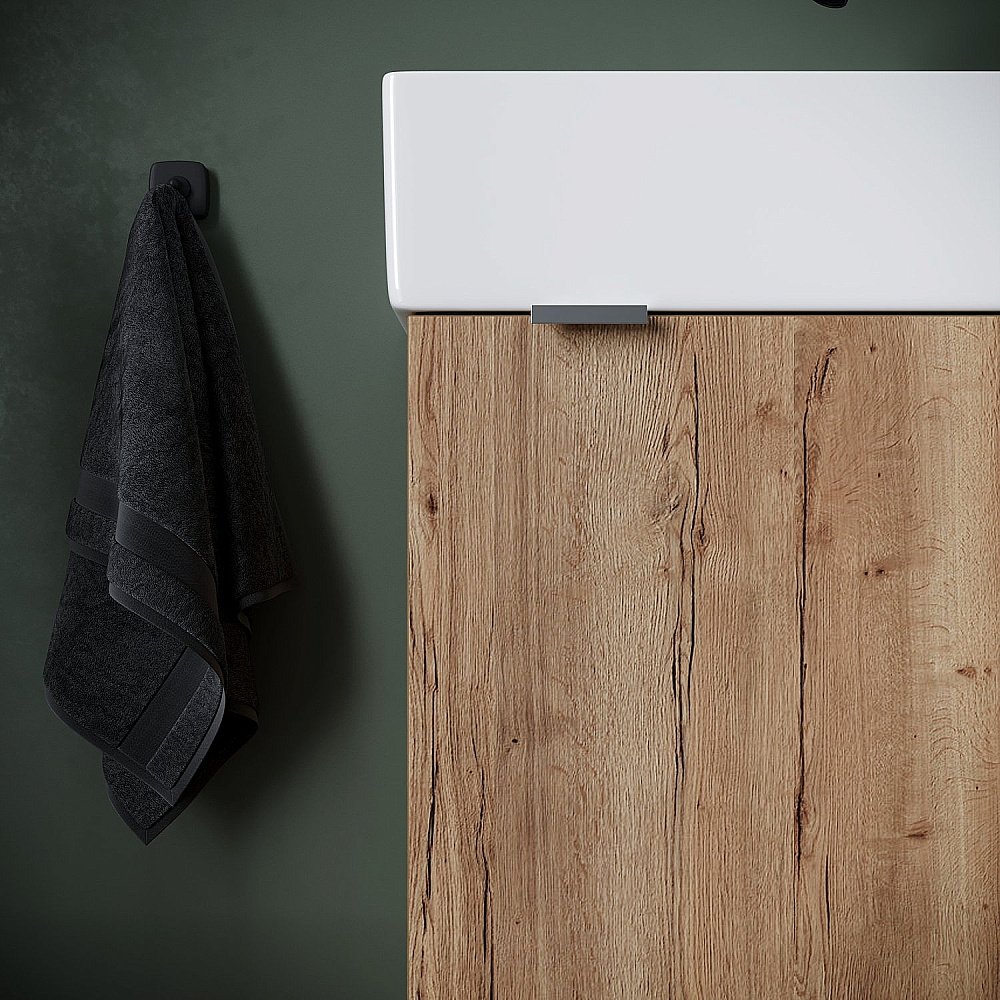 Тумба с раковиной Sancos Mini MN35EG дуб галифакс для ванной в интернет-магазине Sanbest