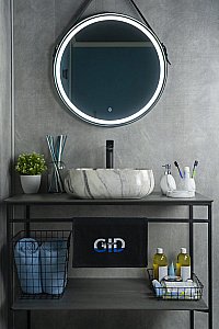 Раковина накладная Gid 45 Mnc189 54425 серый мрамор купить в интернет-магазине Sanbest