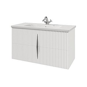 Тумба с раковиной Caprigo Novara 100 c 2 ящиками белая для ванной в интернет-магазине Sanbest