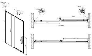 Душевая дверь Vincea Ultima 140 VDS-7UL140CLGM стекло прозрачное/профиль вороненая сталь купить в интернет-магазине Sanbest
