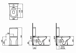 Унитаз-компакт Bien VENUS VNKD064N1VE0W5SZ0 белый, с крышкой микролифт, с бачком, безободковый купить в интернет-магазине Sanbest