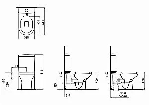 Унитаз-компакт Bien VENUS VNKD064N1VE0W5SZ0 белый, с крышкой микролифт, с бачком, безободковый купить в интернет-магазине Sanbest
