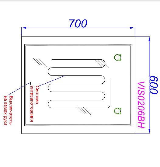Зеркало Aqwella Vision 60 VIS0206BH в ванную от интернет-магазине сантехники Sanbest