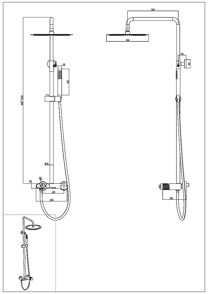 Душевая система Boheme Stick 128-GG.4 золото/ручка SPIRALE купить в интернет-магазине сантехники Sanbest