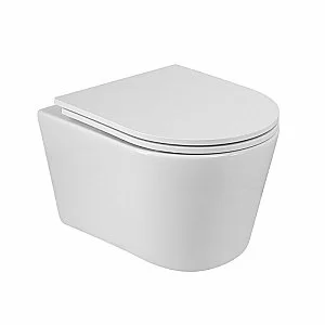 Унитаз подвесной Cezares CZR-38083-49-TH-TOR/SC белый, безободквый, смыв торнадо купить в интернет-магазине Sanbest