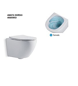 Унитаз подвесной Taliente Amato Esteso T3 AE65053 безободковый, смыв торнадо, с крышкой микролифт, белый купить в интернет-магазине Sanbest