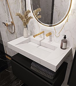 Тумба с раковиной Armadi Art Flat 100 антрацит глянец для ванной в интернет-магазине Sanbest