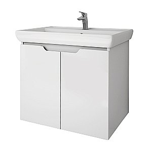 Тумба с  раковиной подвесная/напольная Dreja Q PLUS (D) 70 белый глянец для ванной в интернет-магазине Sanbest