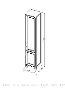 Шкаф-пенал Aquanet Валенса NEW 40 белый для ванной в интернет-магазине сантехники Sanbest