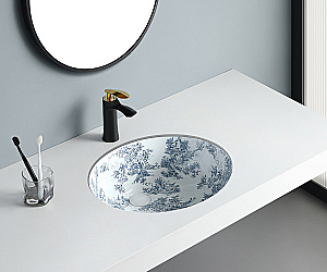 Раковина Bronze de Luxe Pastorale 50 1751 белая с декором купить в интернет-магазине Sanbest