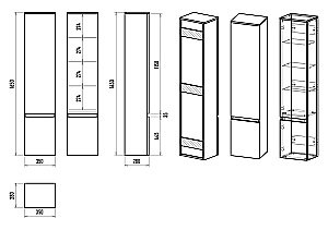 Пенал подвесной Misty Victory 35 VIC-05035-080 зеленый для ванной в интернет-магазине сантехники Sanbest