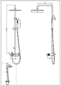 Душевая система Boheme Stick 128-GG.4 золото/ручка SPIRALE купить в интернет-магазине сантехники Sanbest
