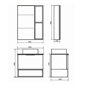 Тумба с раковиной Comforty Штутгарт 60 9111 для ванной в интернет-магазине Sanbest