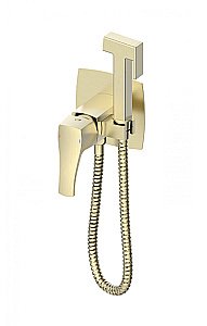 Смеситель с гигиеническим душем встраиваемый WONZON & WOGHAND FLEX, Брашированное золото (WW-88829072-BG) купить в интернет-магазине сантехники Sanbest