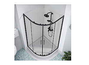 Душевой уголок Good Door CUBE 90х90 R-90-C-B стекло прозрачное/профиль черный матовый купить в интернет-магазине Sanbest