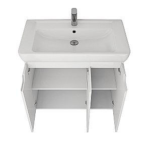 Тумба с  раковиной подвесная/напольная Dreja Q PLUS (D) 80 белый глянец для ванной в интернет-магазине Sanbest