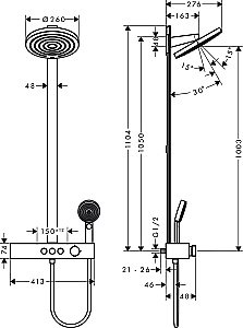 Душевая система Hansgrohe Pulsify 24240670 купить в интернет-магазине сантехники Sanbest