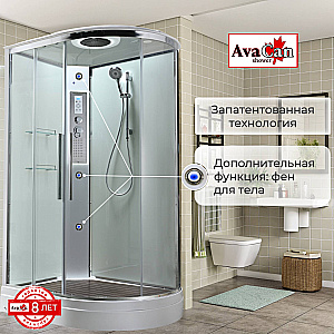 Душевая кабина AvaCan EM Серия EM2811LLEDT 110х80 с гидромассажем, прозрачная, левосторонняя купить в интернет-магазине Sanbest