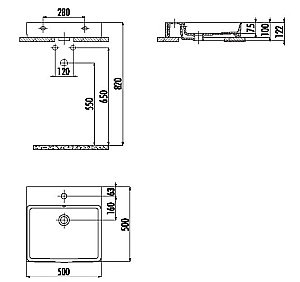 Накладная раковина CREAVIT Volga 50 VX255-00CB00E-0000 белая купить в интернет-магазине Sanbest