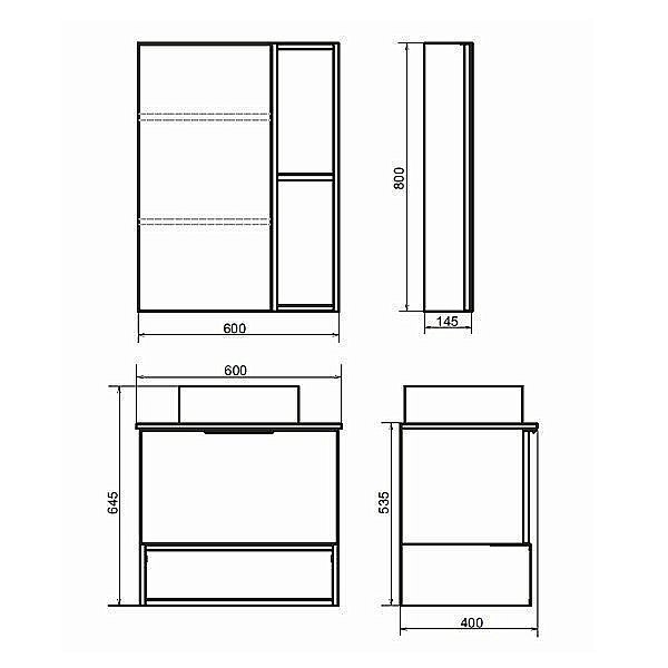 Тумба с раковиной Comforty Штутгарт 60 9111 для ванной в интернет-магазине Sanbest