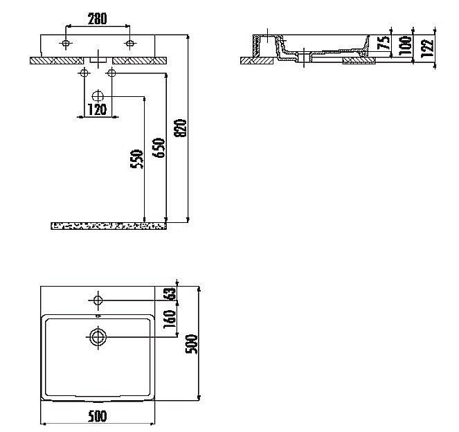 Накладная раковина CREAVIT Volga 50 VX255-00CB00E-0000 белая купить в интернет-магазине Sanbest