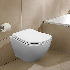 Унитаз подвесной Azario Etera AZ-118E-UQ3 белый, безободковый, с крышкой микролифт, слив торнадо купить в интернет-магазине Sanbest