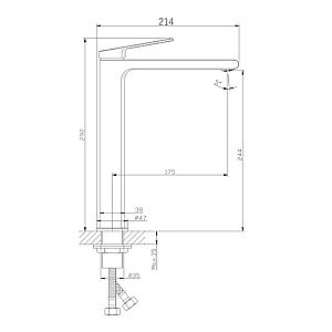 Смеситель для раковины Orange GAUSS M30-121b черный купить в интернет-магазине сантехники Sanbest