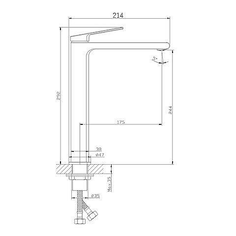Смеситель для раковины Orange GAUSS M30-121b черный купить в интернет-магазине сантехники Sanbest