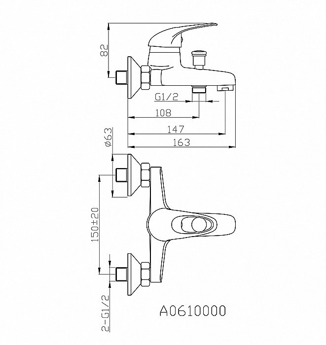Набор смесителей Agger Move A0631100 хром купить в интернет-магазине сантехники Sanbest